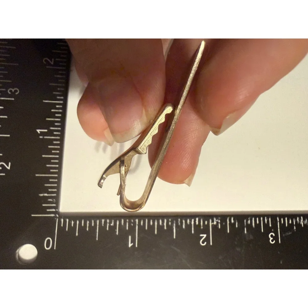 Vintage Gold Tone Monogram B Tie Clip Minimalist Mens Formal Accessory‎ 1.5 Inch